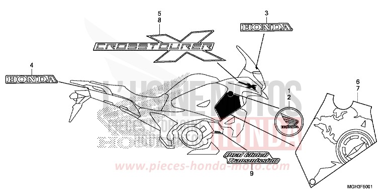 MARKE/EMBLEM (2ED,2F,2RU,3E) von VFR1200X "Crosstourer" DCT DARKNESS BLACK METALLIC (NH463) von 2013